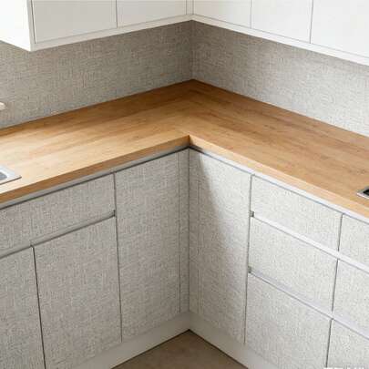 Giấy dán tường chống thấm nước, tự dính, trang trí phòng ngủ, phòng khách, phòng tắm, nhà bếp, giấy dán tường giả vải lanh, giấy dán tường vinyl tự dính, trang trí nhà cửa.