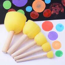 4pcs Sponge Painting Brushes, Round Sponge Stamps, DIY Painting & Graffiti Tools - 4 Round Sponge Brushes - View 7