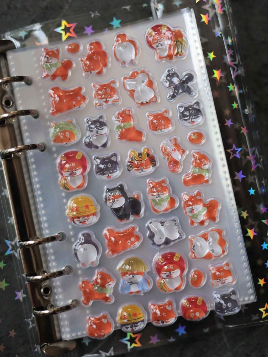 Bộ sticker 3D hình chuột lang nước dễ thương mới, sticker hoạt hình, sticker bong bóng thưởng với hình cún con, mèo con, trái cây. - Nhiều màu - Xem 1