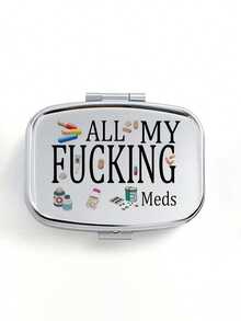 方形护士图案药盒，便携式药盒，迷你金属收纳盒，便携式珠宝药盒，个性化创意礼物，蝴蝶结，护士帽图案，药瓶造型，适合旅行、户外活动、放入包包，可用作婚礼礼物、礼品和接待装饰，独特的装饰旅行收纳盒，母亲节、妇女节、友谊礼物 - 彩色 - 查看 15