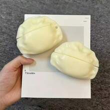 1pc Quirky Dumpling Shaped Silicone Earphone Case - White - View 1