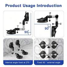 Professional Adjustable Vacuum Suction Cups Heavy Duty Seam Fixer Tile Leveling Tool For Stone Marble Slab Glass Countertop Installation Industrial Suction Cups For Windshield Tile Granite Handling - Black - View 2