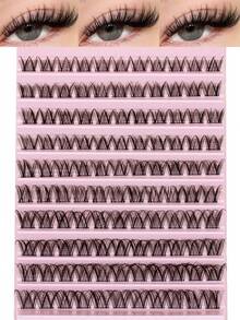 110pcs False Eyelashes, Soft & Natural , DIY Eyelash Extension Clusters, Individual Fake Eyelashes,Eye Lash Clusters,Individual Eyelashes,Lashes,Fake Lashes - C - View 2