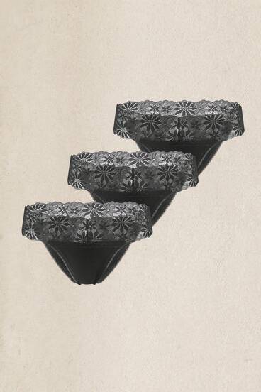 3 件套纯色蕾丝拼接无缝女士比基尼内裤
