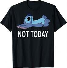 LILOS & STITCHS Not Today Stitch T-Shirt Graphic Tee,Funny T Shirts,Gym T Shirt,Summer Tops,Black Tops,Tops For Going Out,Girls Clothes,Boys Tshirt,Tops For Women,Mens Tshirts,Summer Holiday Outfits,Girls Holiday - Black - View 1