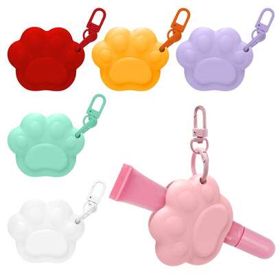 1个硅胶唇膏架，唇彩钥匙扣，便携式钥匙扣唇膏硅胶架，包包装饰，配件
