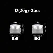 1个/2个磨砂玻璃乳霜罐，适用于液体粉底、面霜、眼影、润唇膏等化妆品，旅行装，可用于盛装乳霜、润唇膏、护肤品、彩妆和香薰膏，价格实惠，是馈赠佳品，也是送给女士的理想礼物。 - 銀色 - 查看 17