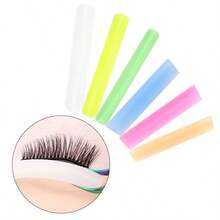 6 Pairs Rainbow Eyelash Perm Silicone Pads, Reusable Lash Lift Silicone Strips, Professional Eyelash Extension Helper, Soft Silicone Lash Grafting Auxiliary Tool For Salon & Home Use - Multicolor - View 2