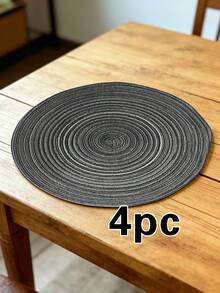 1/4/6pcs Bohemian Woven Round Placemats, Solid Color Woven Lace Tablemats, Non-Slip Pads, Home Kitchen Decor, Bowl Coasters, Suitable For Holiday Party, Birthday, Wedding, Home Decor (Multiple Colors Available) - Multicolor - View 10