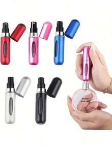 Perfume Bottle 5PCS Mini Refillable Perfume Atomizers - Portable Travel Fragrance Spray Bottles With Empty Pump Cases (5ML Scent Atomizers For Everyday Use), Perfume Bottle Perfume Refillable Bottle Accessory For Any Occasion - Đen - 1 cái - Xem 10
