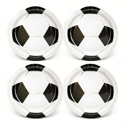 50/30/20/10pcs Set 9-Inch & 7-Inch Football Paper Plates, Wedding Party Decorations & Gifts, Birthday, Family Picnic, Suitable For World Cup Celebration, Sports Gathering