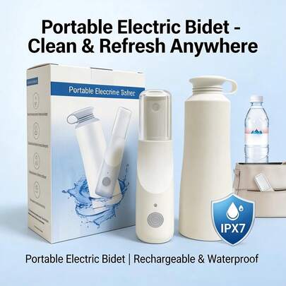 3-In-1 Rechargeable Portable Travel Electric Bidet Sprayer, Foldable Handheld USB-C High Pressure Mist, 6.76oz Water Tank Capacity, Suitable For Hemorrhoids And Postpartum Care, Vertical Spray, Asian G1/2 Nozzle, Water Tank Lock, Lithium Battery Powered, Fashionable Appearance