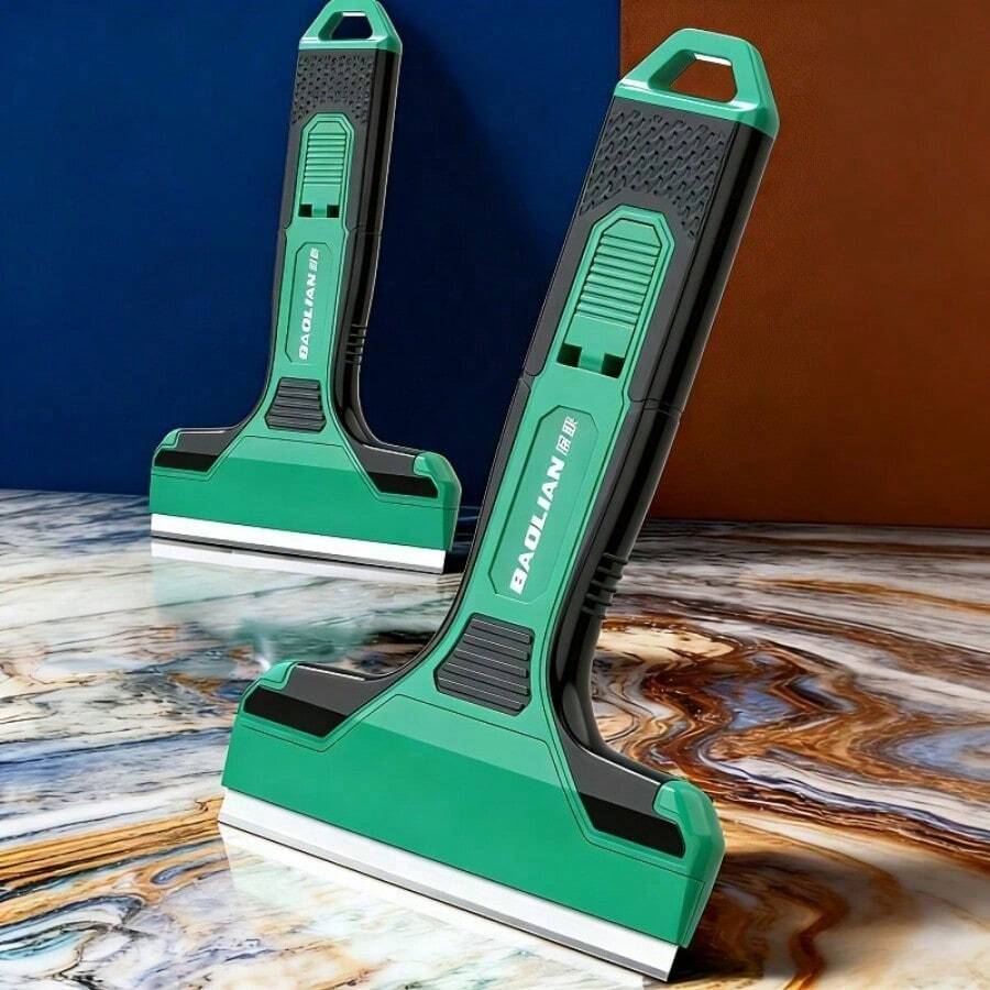 Dụng cụ cạo vữa chuyên dụng, dụng cụ cạo mạnh mẽ để làm sạch gạch, kính, sàn và tường, dụng cụ cạo đa năng cầm tay dùng trong gia đình và thương mại, cấu trúc bền chắc với tay cầm chống trượt - Dụng cụ cạo thủ công dùng cho nhà bếp, phòng tắm, gạch. - Màu xanh lá - Xem 1