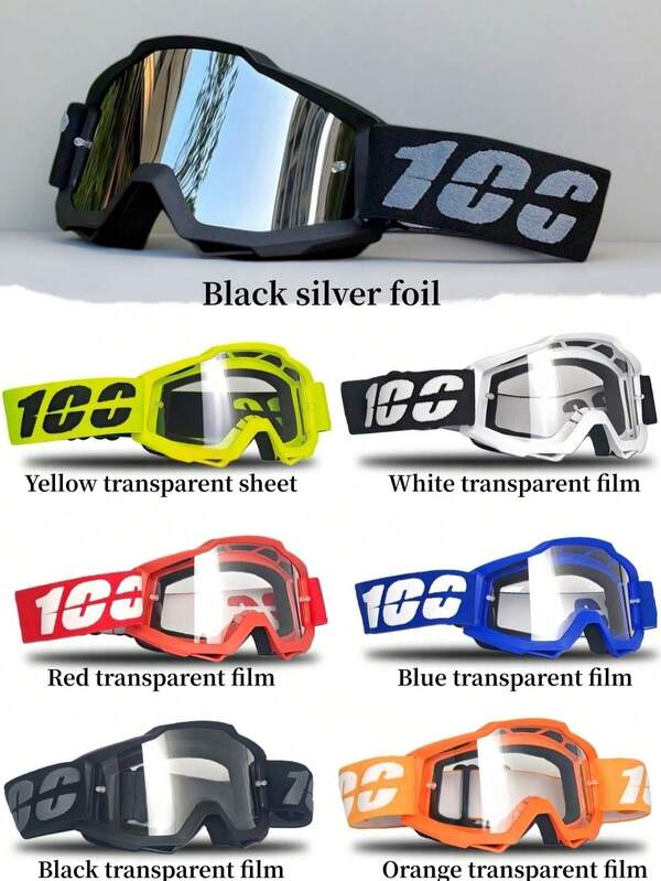 1 pieza Gafas de motocross, lente HD antivaho y a prueba de viento y polvo, correa elástica ajustable, gafas unisex para motocicleta todoterreno, adecuadas para ciclismo, esquí, senderismo y deportes al aire libre en todas las estaciones