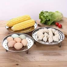 3 piezas Rejilla de acero inoxidable para vaporera | Utensilios de cocina multifuncionales para cocción al vapor, horneado | Rejilla para vaporera, rejilla para platos, rejilla para tarros, olla interior para vaporera, rejilla para olla de caldo, utensilios de cocina, artículos esenciales para cocinar en el hogar (con pequeños rasguños superficiales, sin impacto en el uso) - Ver 5