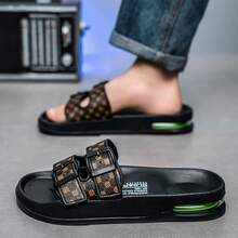 2026新款男士运动拖鞋，气垫一脚蹬凉鞋，沙滩度假拖鞋 - 棕色 - 查看 3