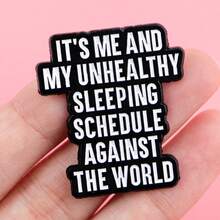 “我看不到任何好处”珐琅徽章，趣味黑色短语胸针翻领别针徽章，可别在背包、服装配饰、时尚珠宝或作为朋友礼物 - 黑色 - 查看 4