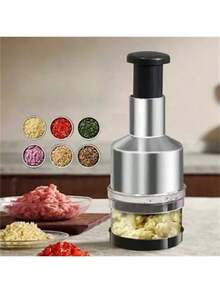 Bộ sản phẩm gồm 1 máy thái rau củ và máy ép tỏi cầm tay, với lưỡi dao bằng thép không gỉ bền bỉ, dụng cụ nghiền bằng nhựa dễ vệ sinh, tay cầm màu đen và thân máy trong suốt. Máy thái rau củ này có thiết kế hiện đại, thời trang và được vận hành bằng tay. - Nhiều màu - Xem 5