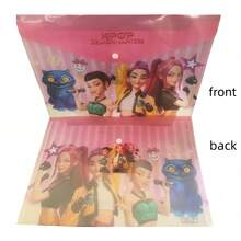 1个动漫K-POP恶魔猎人纽扣收纳袋，学生文具收纳袋，办公文件袋，随机发货 - 彩色 - 查看 8