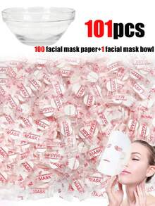 101pcs Disposable Compressed Mask Sheets, Transparent Mask Bowl, Individually Packaged Mask, Portable Compressed Mask Sheets, Home And Beauty Salon Use Skincare Mask Sheets, Skincare Tools, Beauty Tools, Travel Essential (101/100/50/31/30/5pcs) - Multicolor - View 13