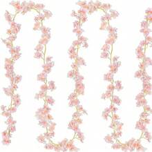 Blossom Garland Fake Cherry Flower Vines 2 Pcs Artificial Flower Garland Silk Hanging Floral Garland For Wedding Party Arch Office Pink Room Decor Japanese Kawaii Home Decoration - 2Pack - 查看 1
