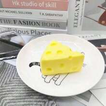 1 pieza 2 piezas Juguete antiestrés de queso y leche suave, juguete antiestrés, recuerdos de fiesta, pelota apretable - Amarillo 2 piezas - Ver 4