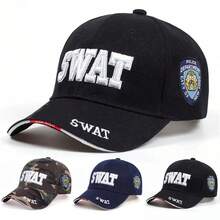 قبعة بيسبول رجالية مطرزة بحرف SWAT، قابلة للتعديل، واقية من الشمس للاستخدام الخارجي، قبعة كاجوال مناسبة للربيع والخريف والسفر والشاطئ والحفلات والصيف والعطلات والمهرجانات - متعدد الألوان - مشاهدة 1