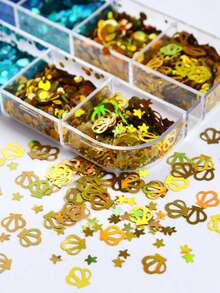 1盒海洋风泡泡亮片DIY工艺品制作配件闪亮圆形贝壳状薄片硅胶模具树脂填充夏季礼物钥匙扣手工材料 - 彩色 - 查看 6