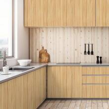 1卷光滑木纹纹理自粘墙纸，可撕贴，天然木纹装饰自粘墙纸，适用于卧室、厨房、橱柜、抽屉、架子衬里，防水浴室墙贴 - 黃橡木 - 查看 5