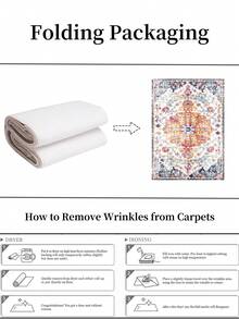 1pc Beige Area Rug, Bohemian Style, Washable Non-Slip Faux Wool, 1160g/㎡, Suitable For Living Room, Bedroom, Kitchen, Office, Entryway - Beige - View 6