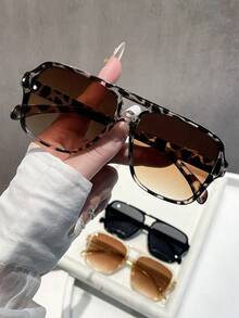 3副休闲PC（聚碳酸酯）方形镜框眼镜，Y2K风格，防紫外线，适合海滩、旅行、派对、送礼、日常搭配，女士套装 - 彩色 - 查看 2