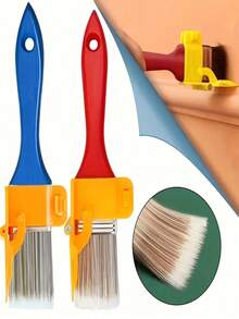 1pc Multi-Function Edging Brush Set, Manual Painting Tool, Plastic Handheld Clear Cutting Brush With Wooden Handle, Suitable For Decorating Walls, Ceilings, Window Frames And Narrow Surfaces - A - View 5