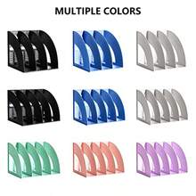 Marte Vanci - Carpeta vertical de polipropileno para archivos organizador de computadora de plástico resistente vertical 4 secciones morado - Morado - Ver 4