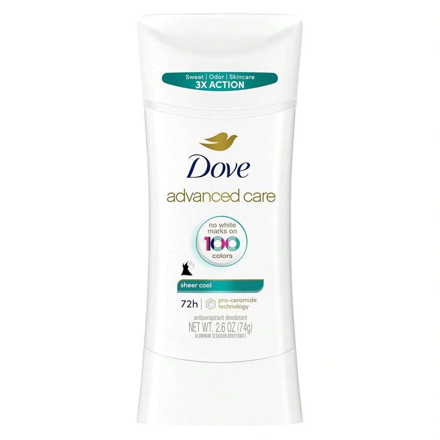 Dove Advanced Care Antiperspirant Deodorant Stick Sheer Cool For Soft, Resilient Skin, With 72-Hour Sweat & Odor Protection, 2.6 Oz - 純粹的酷 - 查看 1