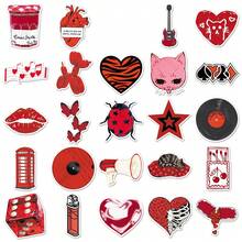 50张Y2K风格黑白贴纸套装，包含都市风格贴纸、防水贴纸、笔记本贴纸、滑板贴纸、水瓶贴纸等多种美观贴纸，适用于剪贴簿、文具等，趣味贴纸，Kindle适用。 - R - 查看 5