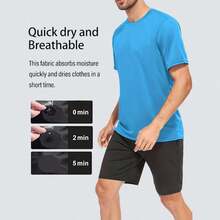 Veldtholos 6pcs Men's Breathable Athletic Short Sleeve T-Shirts-Moisture-Wicking Quick-Dry Workout Tops - PHA MÀU B - Xem 3