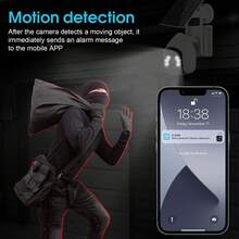 400万像素4G安防摄像头，安装简便，355°旋转和100°倾斜，全彩夜视，移动侦测，双向语音，IP65防水，太阳能供电，适用于家庭、办公室和商店，无需布线，安装简便，可24/7全天候监控婴儿和宠物，WiFi安防摄像头，设置简单，实时高清视频，移动报警 - 白色 - 查看 8