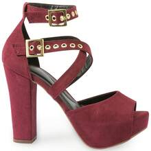 MODARPE Women's Platform Sandal With High Chunky Heel M21 - Redwood - View 3