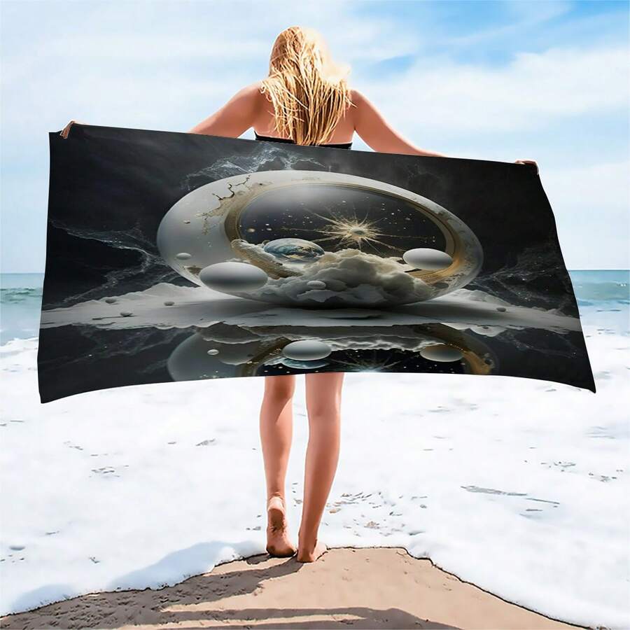 1条宇宙镜面风景沙滩巾，沙滩摄影必备披肩 - vg-465 - 查看 1