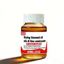 ELHUA Linseed Oil Drying Agent, Handmade Quick-Drying Medium To Accelerate Oil Paint Drying And Improve Luster. Quick-Drying Linseed Oil Paint Medium Improves Fluidity. Premium Refined Oil Painting Professional Medium, Dilutes Oil Colors, Enhances Fluidity, Transparency And Luster - 60ml/250ml/500ml - Quick-drying Flaxseed Oil - View 10