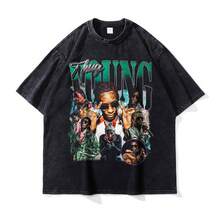 Nueva y moderna camiseta popular de MADARTIST, el rapero Young , con efecto desgastado, estilo retro americano de hip-hop, de manga corta. - 1 - Ver 2