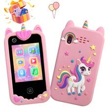 3-12 Years Old Kids Toy Phone, Unicorn & Dinosaur Pattern, 2.8" Touch Screen, 8GB Memory, Interactive Learning Games, Soft Silicone Protective Case, Ideal Gift For Boys & Girls - Multicolor - View 2