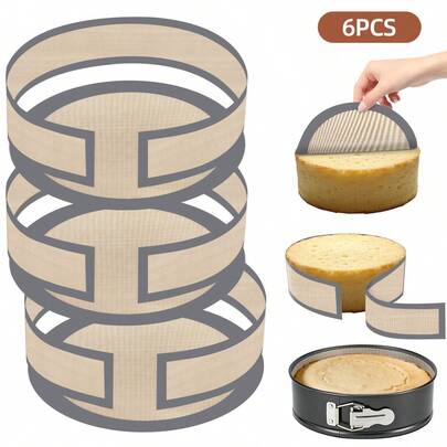 6 tấm lót nướng silicon chống dính, tái sử dụng, chịu nhiệt, dùng để nướng bánh quy, bánh macaron, bánh mì và pizza.