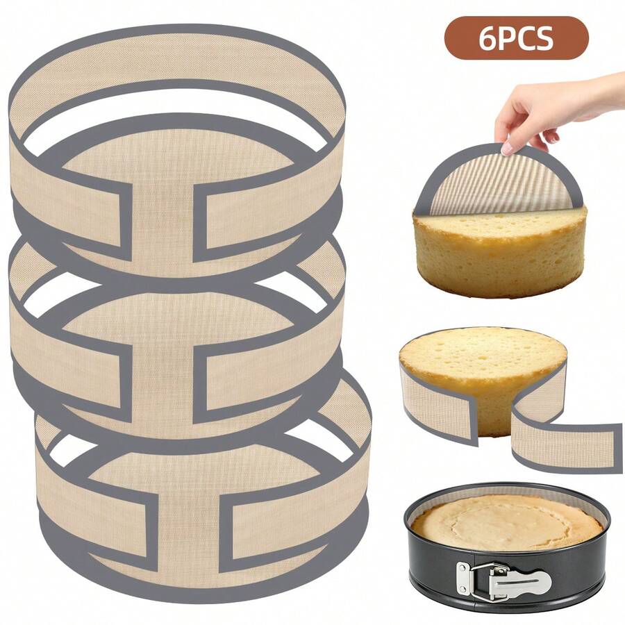 6 tấm lót nướng silicon chống dính, tái sử dụng, chịu nhiệt, dùng để nướng bánh quy, bánh macaron, bánh mì và pizza. - Xem 1