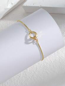 1pc Adjustable Rotating Chain Bracelet For Women, Featuring Octagon Star, Heart, Ring, Circle, Letter U, Suitable For Daily Wear, Gift, Graduation, Wedding, Birthday Party - Multicolor - View 8