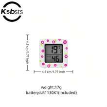 6pcs DIY Cute Floral Hygrometer, High Precision, Comfort Display, Celsius Display, Battery Powered, Easy Operation (1pc Random Floral) - View 3