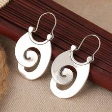 1 Pair Classic Minimalist Spiral Hoop Earrings - Women's Minimalist Jewelry - Creative Gift For Daily And Party Occasions - Accessory For All Scenes - Silver - View 8