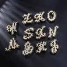 1pc Cute Zinc Alloy Rhinestone & Enamel 26 English Letter Brooch, Suitable For Women's Daily Wear - Gold and Black - View 4