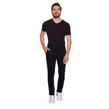 Urban Zone Jeans Men's Slim Fit Casual Twill Pants With Elastane - 黑色 - 查看 2