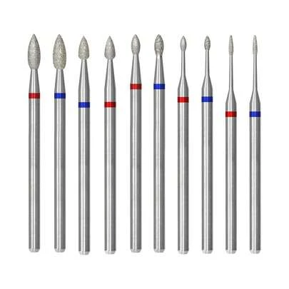 Brocas de diamante ruso de 3/32 pulgadas - Brocas profesionales para limpieza de cutículas y parte inferior de las uñas, herramienta eléctrica de manicura para eliminar callosidades
